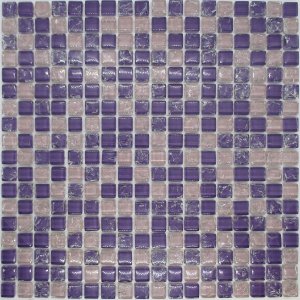 Pastilha de Vidro para Banheiro Craquelado Lilás 30cmx30cm
