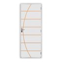 Ver imagem 2 de Kit Porta de Madeira Decorada 212x65cm com Batente de Alumínio 3,6cm Neblina MGM Abertura Direita Branco
