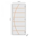 Ver imagem 3 de Kit Porta de Madeira Decorada 212x65cm com Batente de Alumínio 3,6cm Neblina MGM Abertura Direita Branco