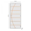 Ver imagem 3 de Kit Porta de Madeira Decorada 212x65cm com Batente de Alumínio 3,6cm Neblina Mgm Abertura Direita