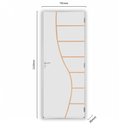 Ver imagem 3 de Kit Porta de Madeira Decorada 212x75cm com Batente de Alumínio 3,6cm Cantareira MGM Abertura Direita Branco