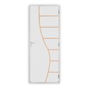 Ver imagem 2 de Kit Porta de Madeira Decorada 212x75cm com Batente de Alumínio 3,6cm Cantareira MGM Abertura Direita Branco