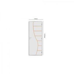 Kit Porta de Madeira Decorada 212x75cm com Batente de Alumínio 3,6cm Cantareira MGM - 3