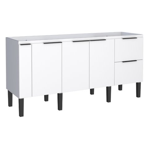 Gabinete de Cozinha Para Pia de 180 em Madeira Cisne 2 Gavetas Branco - Cozimax