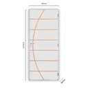 Ver imagem 3 de Kit Porta de Madeira Decorada 212x75cm com Batente de Alumínio 3,6cm Neblina MGM Abertura Direita Branco