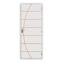 Ver imagem 2 de Kit Porta de Madeira Decorada 212x75cm com Batente de Alumínio 3,6cm Neblina MGM Abertura Direita Branco