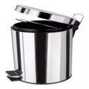 Ver imagem 5 de Lixeira Inox Redonda 5 Litros Casa Banheiro Pedal Vintage 5l Cesto Removível Aço Prateado Luxo.