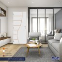 Ver imagem 1 de Kit Porta de Madeira Decorada 212x85cm com Batente de Alumínio 3,6cm Cantareira MGM Branco