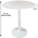 Ver imagem 2 de Mesa Zeta Ferro Branco 75 Cm (alt) Disco Redondo Tampo Mdp Redondo 80 Cm (larg) X 2,5 Cm (alt)