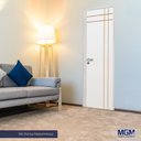 Ver imagem 1 de Kit Porta de Madeira Decorada 212x85cm com Batente de Alumínio 3,6cm Mantiqueira MGM Branco