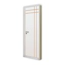 Ver imagem 2 de Kit Porta de Madeira Decorada 212x85cm com Batente de Alumínio 3,6cm Mantiqueira MGM Branco