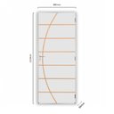 Ver imagem 3 de Kit Porta de Madeira Decorada 212x85cm com Batente de Alumínio 3,6cm Neblina MGM Abertura Direita Branco