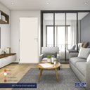 Ver imagem 2 de Kit Porta Madeira Lisa 212x65cm Batente Alumínio 3.6cm Abertura Esquerda Branca MGM Abertura Esquerda