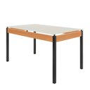 Ver imagem 5 de Conjunto Sala de Jantar Mesa 140cm x 77cm Tampo Vidro com 6 Cadeiras Karina Preto Fosco/Bege
