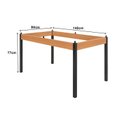 Ver imagem 3 de Conjunto Sala de Jantar Mesa 140cm x 77cm Tampo Vidro com 6 Cadeiras Karina Preto Fosco/Bege