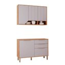 Ver imagem 2 de Cozinha Modulada 2 Peças Celeste com 1 Balcão e 1 Armário Aéreo Cinamomo/Platina