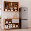 Ver imagem 4 de Cozinha Modulada 2 Peças com 1 Balcão e 1 Armário Aéreo Celeste Bege Cinamomo/Platina