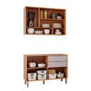 Ver imagem 5 de Cozinha Modulada 2 Peças Celeste com 1 Balcão e 1 Armário Aéreo Cinamomo/Platina