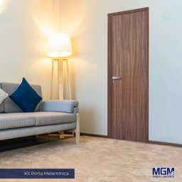 Kit Porta de Madeira Lisa 212x75cm com Batente de Alumínio 3,6cm Ecomadeiral MGM - 1