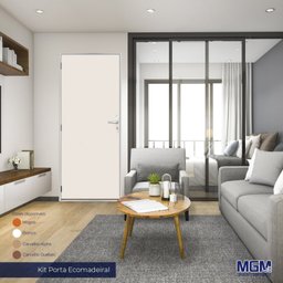 Kit Porta de Madeira Lisa 212x85cm com Batente de Alumínio 3,6cm Ecomadeiral MGM - 2