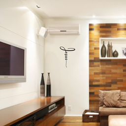 Cruz Jesus - Mdf - Preto - Placa Aplique - 30x40cm - 1