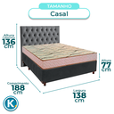 Ver imagem 3 de Cama Box + Colchão Casal D33 Maxsono Paropas + Cabeceira Estofada