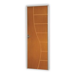 Kit Porta de Madeira Decorada 212x65cm com Batente de Alumínio 3,6cm Cantareira MGM - 1