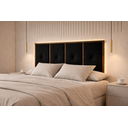 Ver imagem 3 de Cabeceira Painel Cama Box Queen 1,60 Estofado com Madeira Preta
