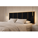 Ver imagem 2 de Cabeceira Painel Cama Box Queen 1,60 Estofado com Madeira Preta