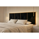 Ver imagem 4 de Cabeceira Painel Cama Box Queen 1,60 Estofado com Madeira Preta