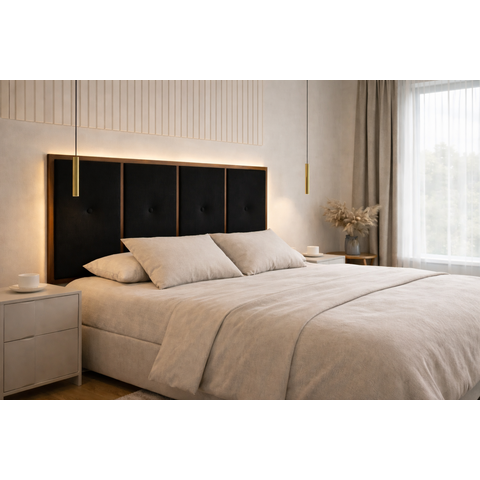 Cabeceira Queen 1,60cm Estofado com Madeira