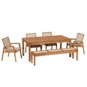 Ver mais imagens de Mesa de Jantar com Banco de Madeira 180cm e 04 Cadeiras Trammare C07 Corda Areia - Lyam Decor