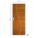 Ver imagem 3 de Kit Porta de Madeira Decorada 212x75cm com Batente de Alumínio 3,6cm Cantareira MGM Abertura Direita Mogno