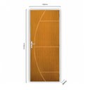 Ver imagem 3 de Kit Porta de Madeira Decorada 212x75cm com Batente de Alumínio 3,6cm Gaúcha MGM Abertura Direita Marrom/Mogno