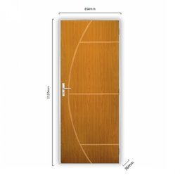 Kit Porta de Madeira Decorada 212x85cm com Batente de Alumínio 3,6cm Gaúcha MGM - 3