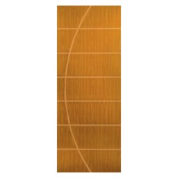 Kit Porta de Madeira Decorada 212x65cm com Batente de Alumínio 3,6cm Neblina MGM - 1