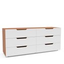 Ver imagem 2 de Cômoda para Quarto 6 Gavetas 150cm Madri Branco/Freijó