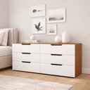 Ver imagem 1 de Cômoda para Quarto 6 Gavetas 150cm Madri Branco/Freijó
