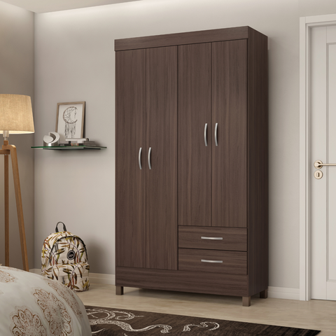 Conjunto de Guarda Roupa e Sapateira Flora 4 Portas