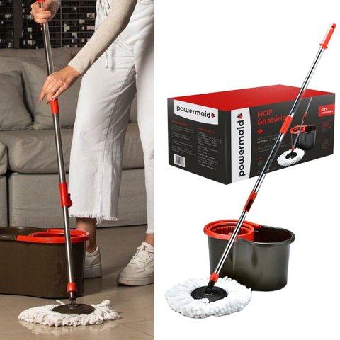 Mop Giratório Balde Esfregão Centrifugador Limpeza Geral