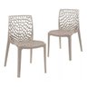2 Cadeiras de Jantar Empilhável Gruvyer Nude - 1