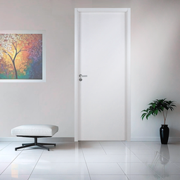 Kit Porta de Madeira Lisa 215x84cm com Batente de MDF Ultra 07cm Melamínico MGM Abertura Direita - 15 Kit Porta de Madeira Lisa 215x84cm com Batente de MDF Ultra 07cm Melamínico MGM Abertura Direita - 15