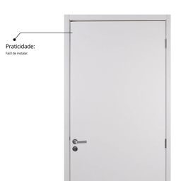 Kit Porta de Madeira Lisa 215x84cm com Batente de MDF Ultra 07cm Melamínico MGM Abertura Direita - 10 Kit Porta de Madeira Lisa 215x84cm com Batente de MDF Ultra 07cm Melamínico MGM Abertura Direita - 10