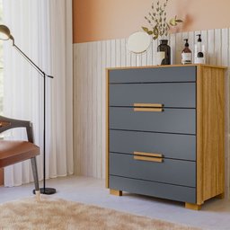 Cômoda Dhara 86cm 4 Gavetas Linha Cômoda Freijó Cinza Moval - 1