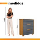 Ver imagem 5 de Cômoda Dhara 86cm 4 Gavetas Linha Cômoda Freijó Cinza Moval