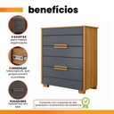 Ver imagem 6 de Cômoda Dhara 86cm 4 Gavetas Linha Cômoda Freijó Cinza Moval