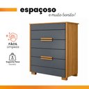 Ver imagem 7 de Cômoda Dhara 86cm 4 Gavetas Linha Cômoda Freijó Cinza Moval