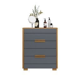 Cômoda Dhara 86cm 4 Gavetas Linha Cômoda Freijó Cinza Moval - 2