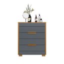 Ver imagem 3 de Cômoda Dhara 86cm 4 Gavetas Linha Cômoda Freijó Cinza Moval