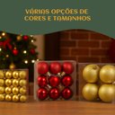 Ver mais imagens de Kit 60 Bolas Vermelho e Dourado Natal Lisas/Foscas/Glitter c/ Ponteira Enfeite